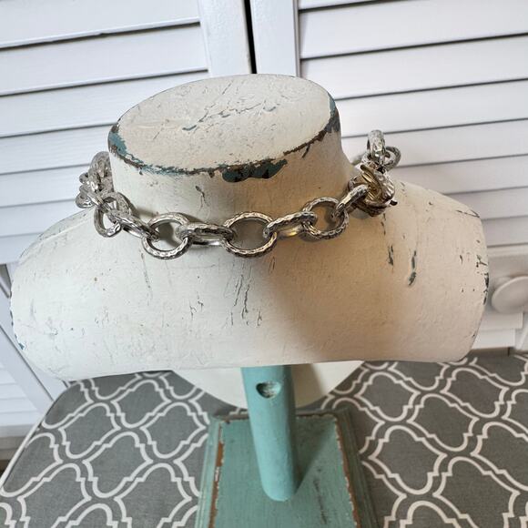 Necklace Silver Tone Chain Link Statement Piece Premier Designs Special Occasion - Picture 2 of 9